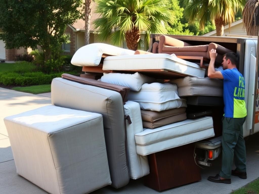 Furniture pile being loaded by Gator Removal crew